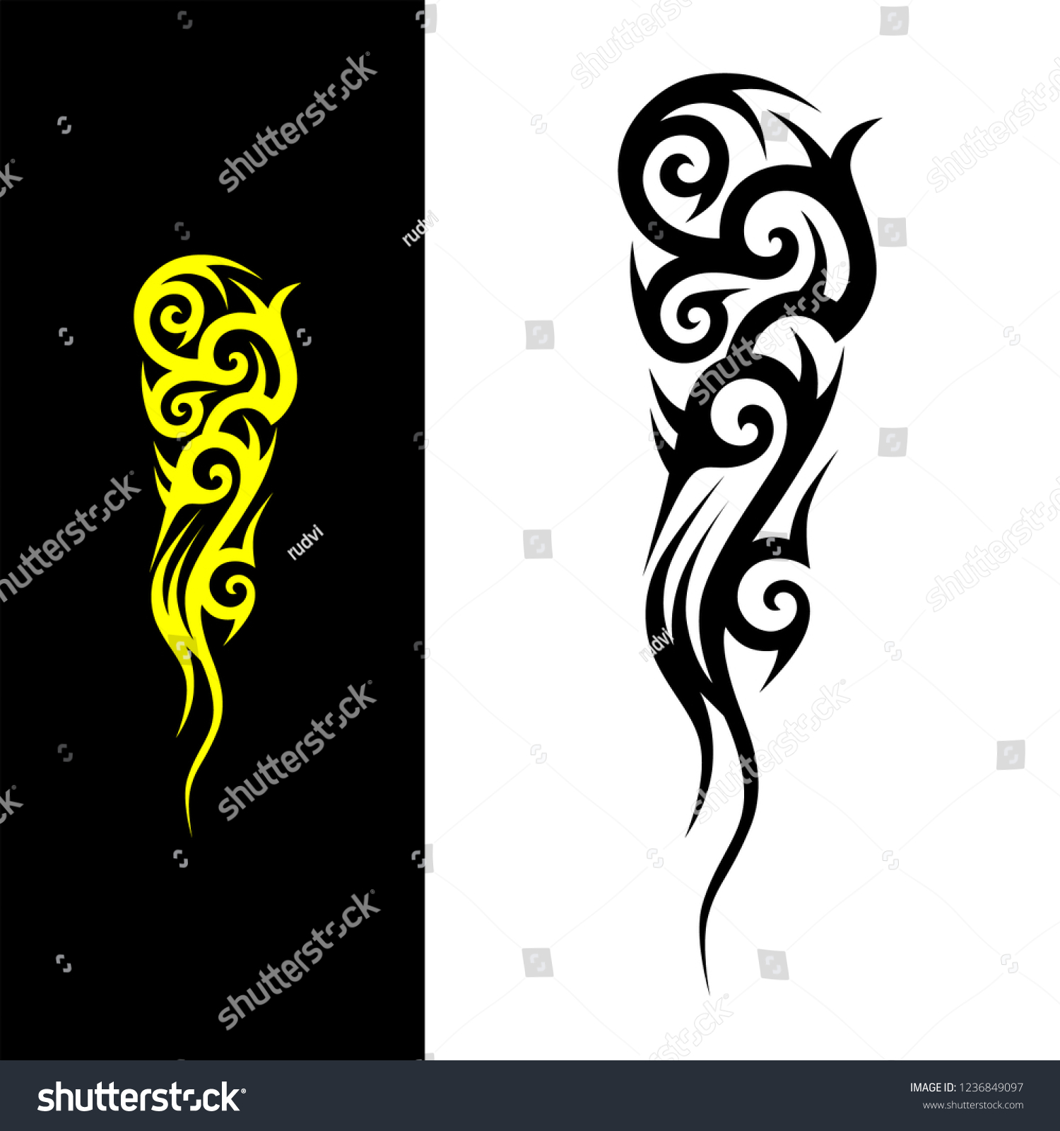 1500x1600 Tattoos Art Deco Interior Elements Tribal Tattoo Stock Vector