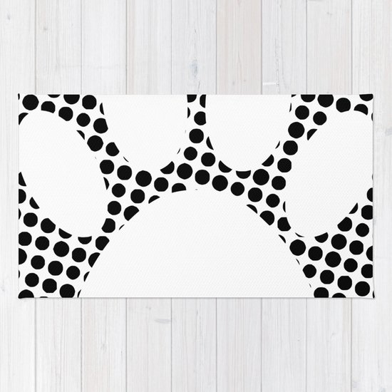 550x550 Dog Paw Print With Halftone Background Rug