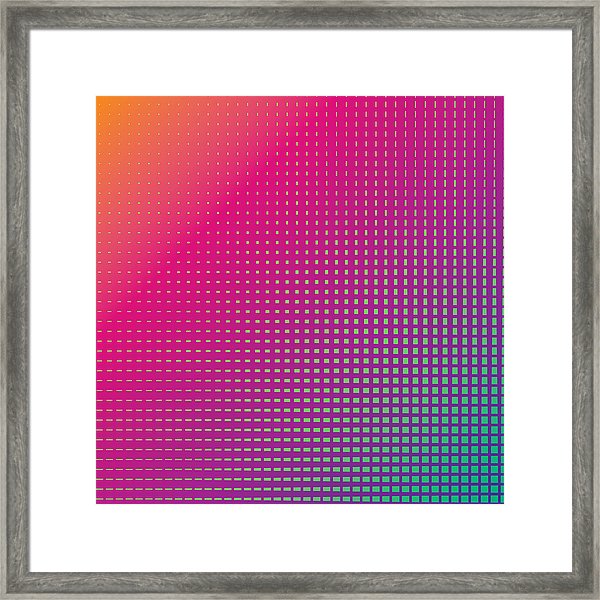 600x600 Halftone Pattern With Color Gradient Light Effect Framed Print