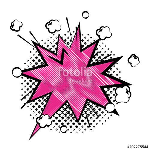 500x500 Comic Empty Speech Bubble On Halftone Dots Background In Pop Art