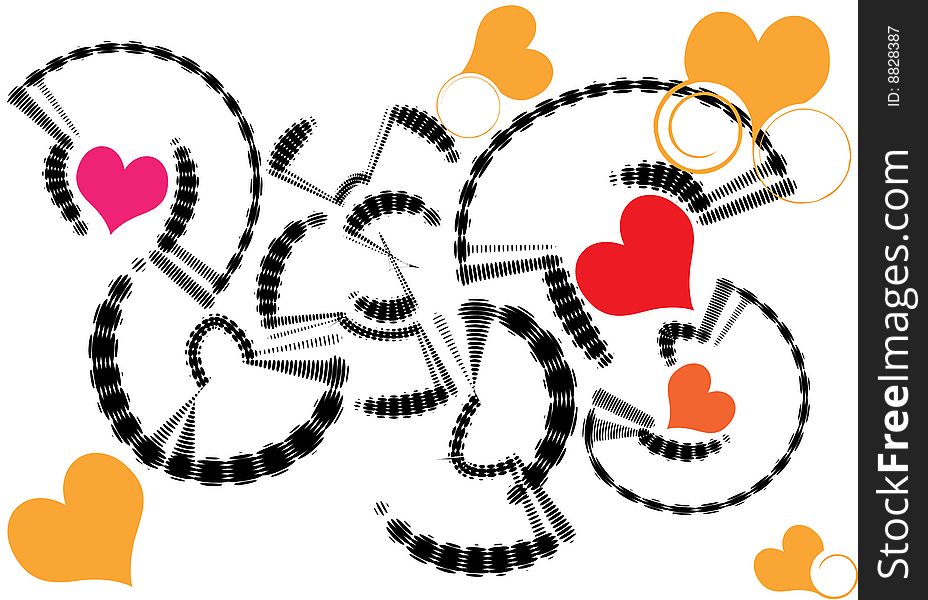 928x600 Abstract Retro Vector Heart Halftone Wave