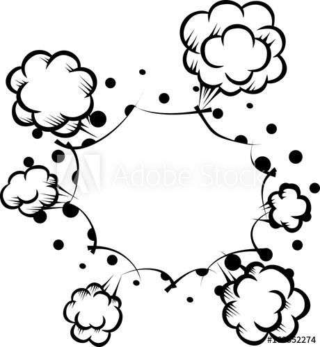 460x500 Cartoon Clouds With Halftone