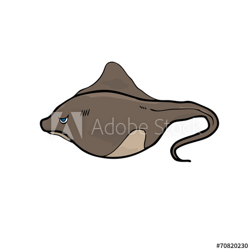 500x500 Stingray Cartoon Character Drawing