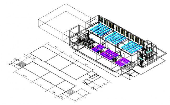 650x400 auditorium, seminar hall plan dwg