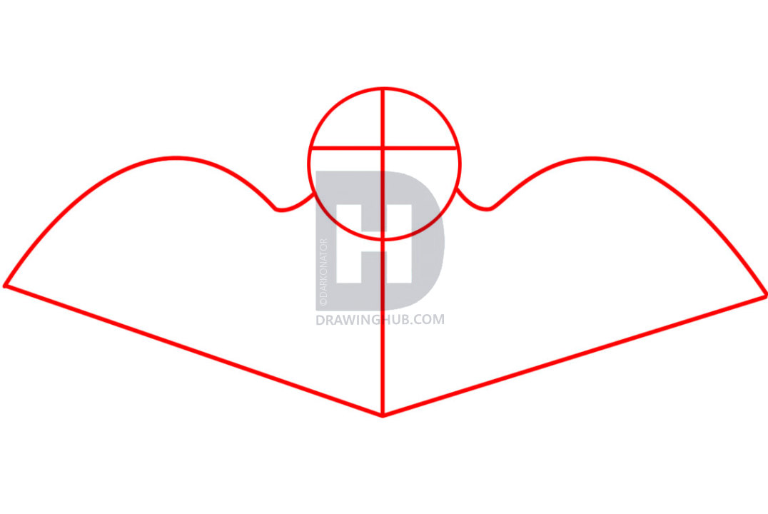 1076x720 How To Draw A Halloween Bat, Step