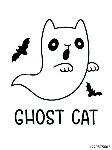 375x500 Halloween Cat Outline An Outline Black And White Drawing