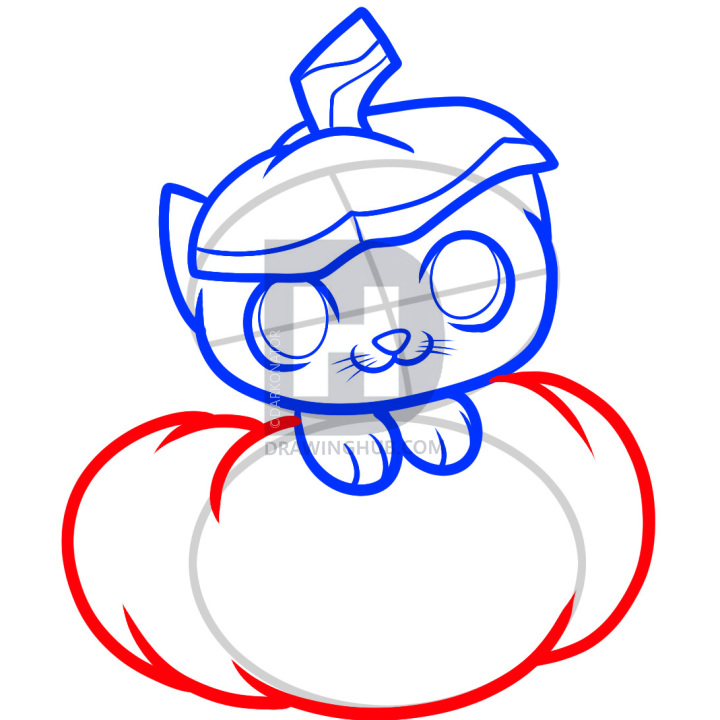 720x720 how to draw a halloween cat, halloween cat, step