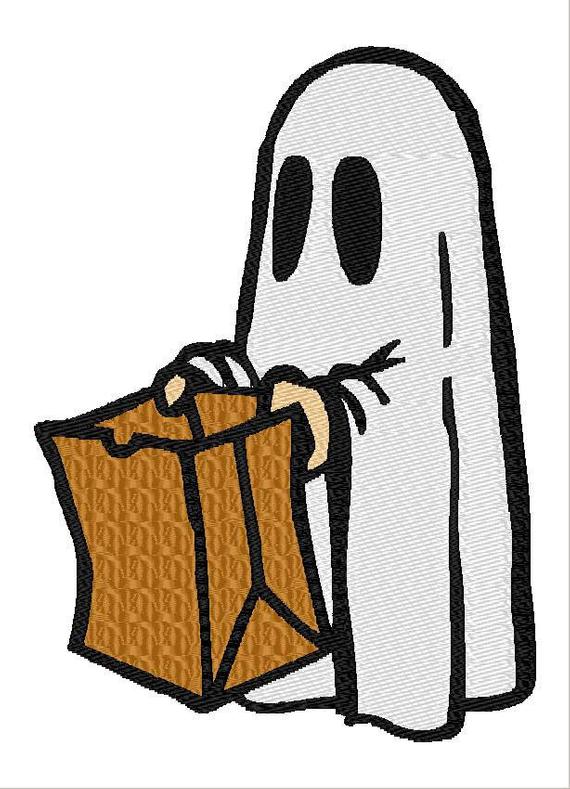 570x789 Halloween Ghost Trick Or Treating Embroidery Design Etsy