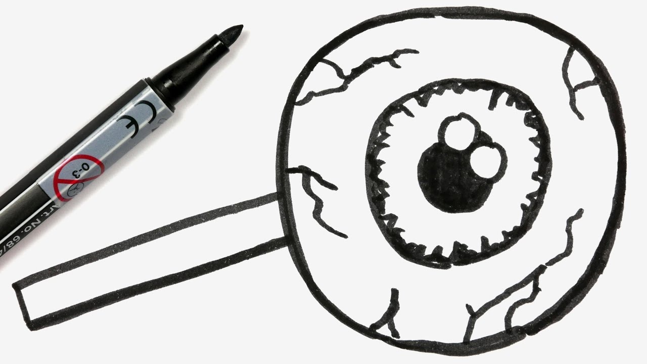 1280x720 How To Draw A Cartoon Halloween Eyeball Lollipop