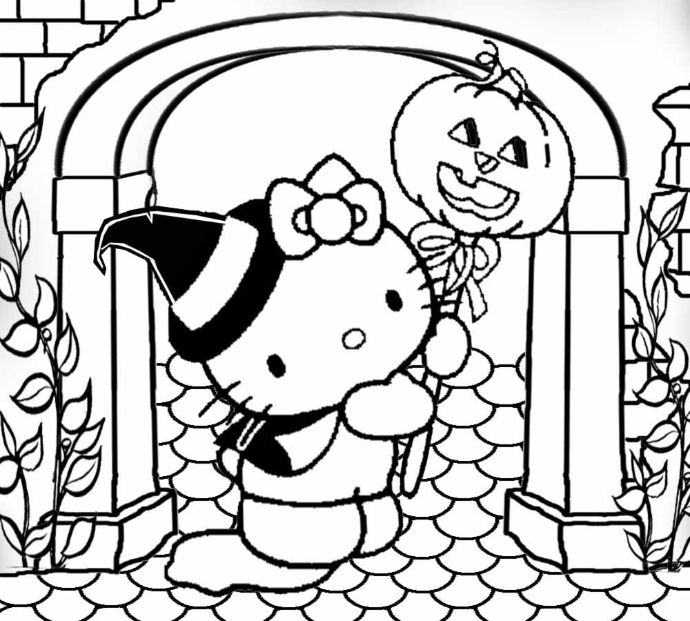 1000x900 Hello Kitty Halloween Coloring Pages With Luxury Free Cool Fall