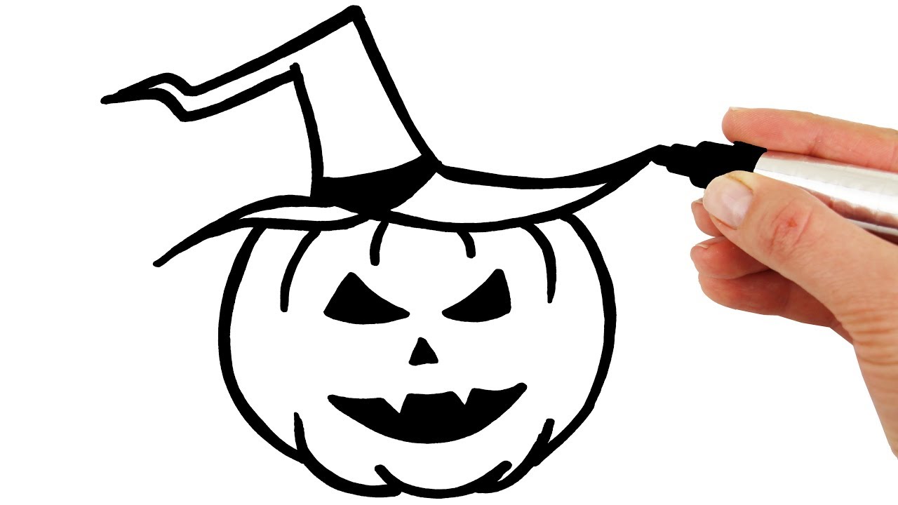 1280x720 How To Draw Glitter Halloween Pumpkin For Children And Kids