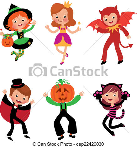 437x470 Children In Halloween Costumes Some Of The Children Vectors