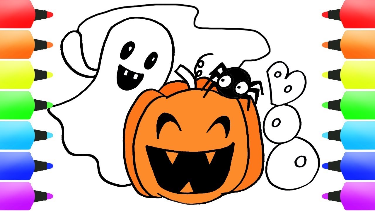 1280x720 Halloween Coloring Pages Pumpkin And Ghost!