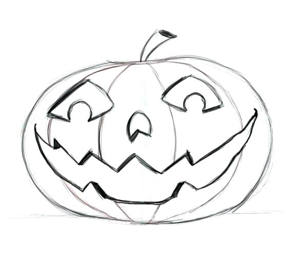 600x500 halloween pumpkin drawing halloween pumpkin drawings easy