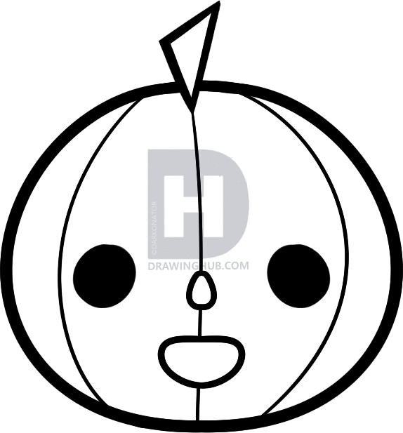574x617 How To Draw A Halloween Pumpkin For Kids, Step