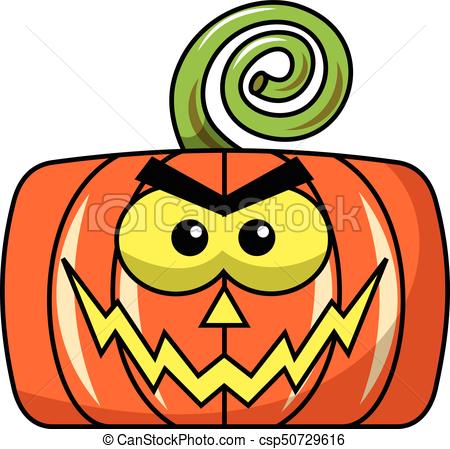 450x449 Square Threatening Halloween Pumpkin Isolated Vector Clip Art