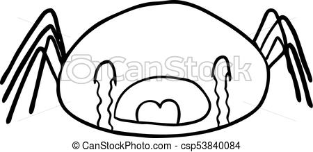 450x219 Line Drawing Of A Halloween Spider Crying