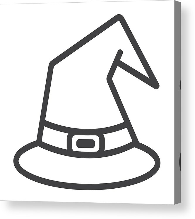 666x750 witch hat line icon, halloween and scary, wizard hat sign vector