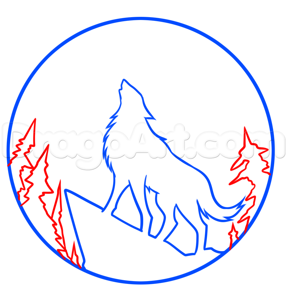 918x936 Draw A Howling Halloween Moon, Step
