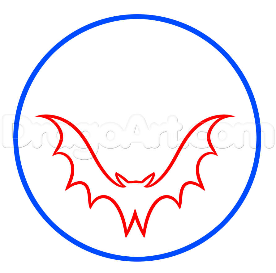 892x884 Halloween Bat Moon Drawing Lesson, Step