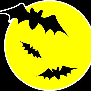 360x360 Scary Halloween Haunted Castle Graphic Moon Bads Graveyard Drawing