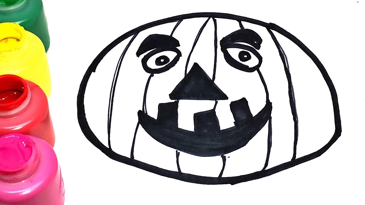 1280x720 Halloween Pumpkin Glitter Coloring And Drawing For Kids, Toddlers