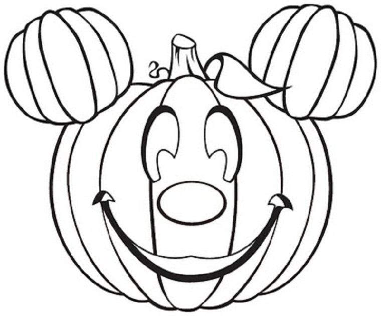 760x632 Mickey Halloween Pumpkins Coloring Pages For Kids