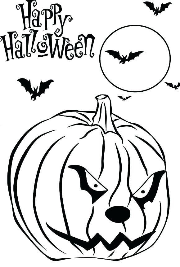 580x862 Coloring Pages Haunted Pumpkin Pumpking Halloween Jack O Lantern
