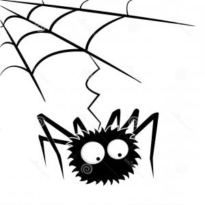 300x300 Halloween Colour Spiders Stipple Drawing Set Isolated Insects