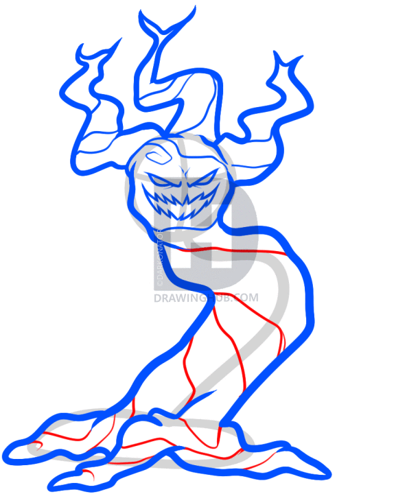 609x720 How To Draw A Haunted Tree, Halloween Tree, Step