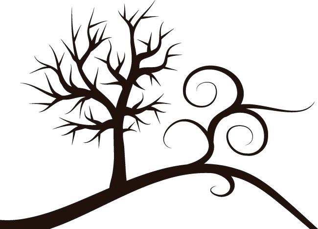 650x467 Black Halloween Tree Set Of Dead Branch From Vector