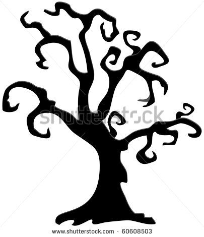 405x470 Halloween Tree Silhouettes