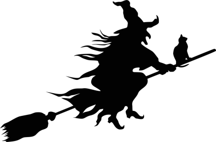 438x288 Halloween Drawing Witch On A Broom Painting