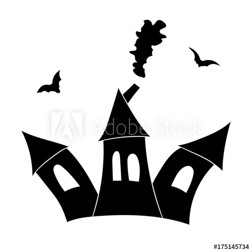 500x500 Witch Castle A Cartoon Picture Of Halloween Vector Illustration