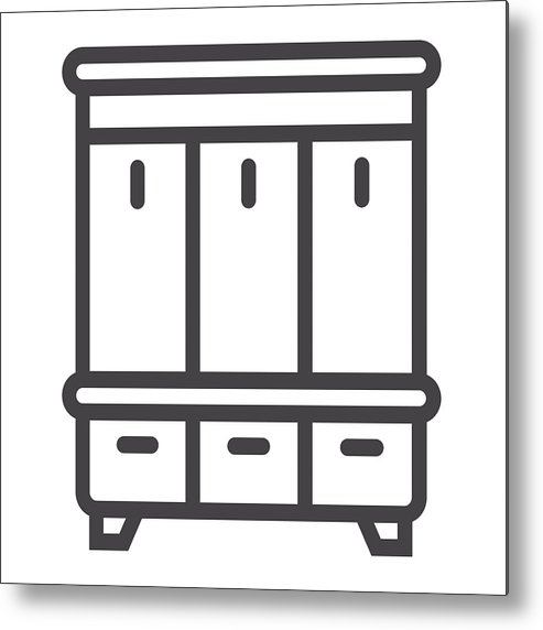 493x572 Hallway Closet Line Icon, Furniture And Interior Metal Print