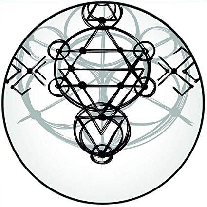 425x425 short plush round area rug simplistic seed of life