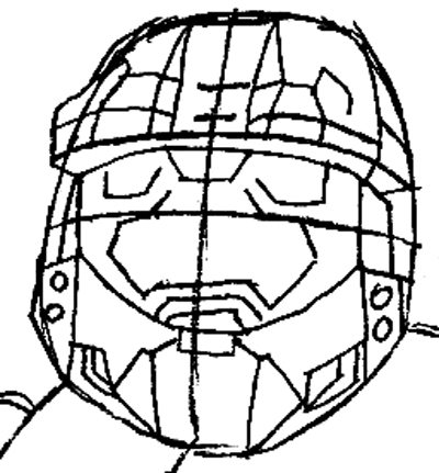 400x431 how to draw spartans from halo with easy step