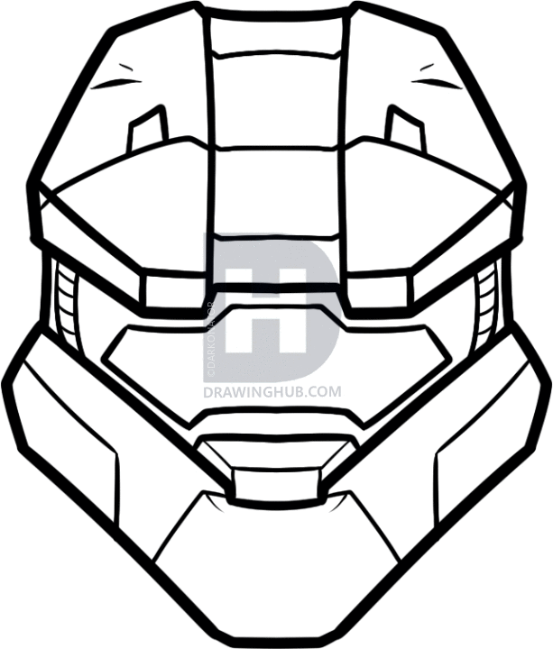 613x720 How To Draw Master Chief Easy, Halo, Step