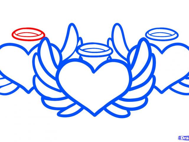 640x480 Angel Wings With Halo Drawings
