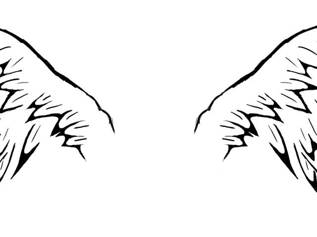 640x480 Angel Wings With Halo Drawings