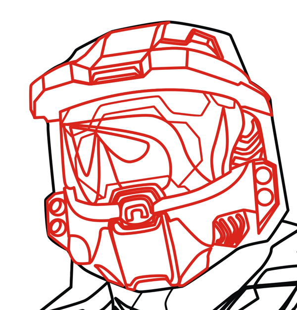 600x626 How To Draw Master Chief From Halo In Step