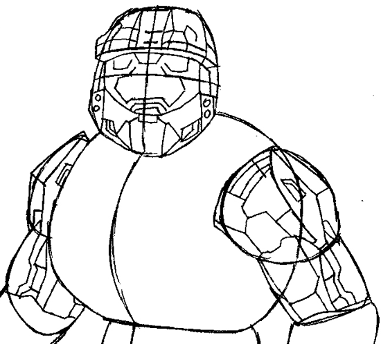 550x497 how to draw spartans from halo with easy step