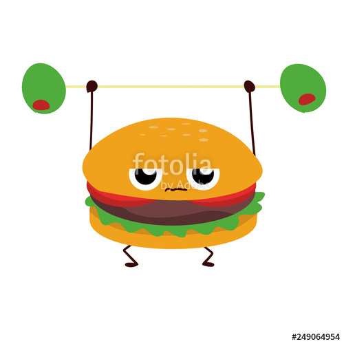 500x500 Fun Hamburger Drawing, Food Concept Cartoon Background Stock