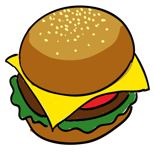 512x512 Hamburger, Drawing, Food, Transparent Png Image Clipart Free