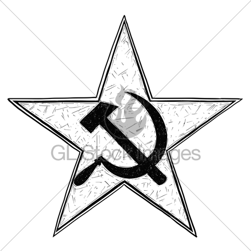 500x500 Communist Star Symbol With Hammer And Sickle Vector Drawing Gl