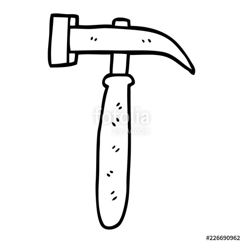 500x500 Line Drawing Cartoon Hammer Stock Image And Royalty Free Vector