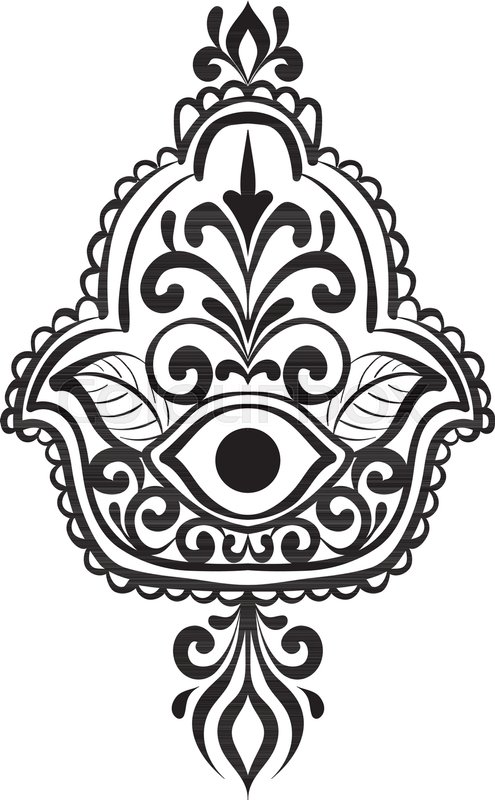 495x800 Drawing Of A Line Art Hand Of Fatima Stock Vector Colourbox