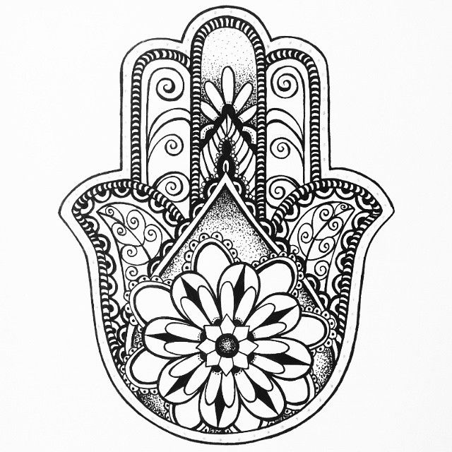 640x640 hamsa drawing blank for free download