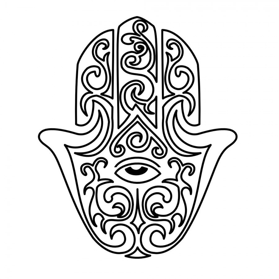 900x900 hamsa hand outline tattoos ideas and designs
