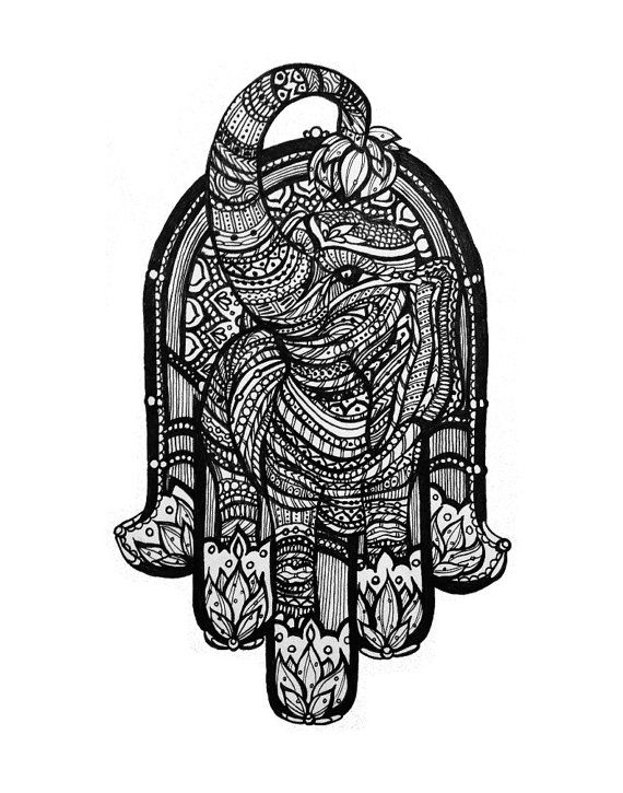 570x725 hamsa drawing original for free download